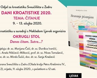 Dani kroatistike - Poziv na okrugli stol na temu "Danas čitam. Sutra...?"