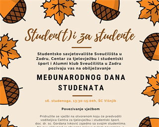 Studen(t)i za studente – Obilježavanje Međunarodnog dana studenata 16. i 17. studenoga 2020.