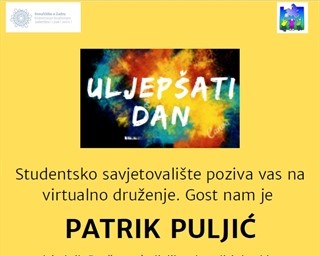“Uljepšati dan” Patrik Puljić, razgovor s povodom u utorak 15. prosinca 2020. u 13 sati putem zoom aplikacije