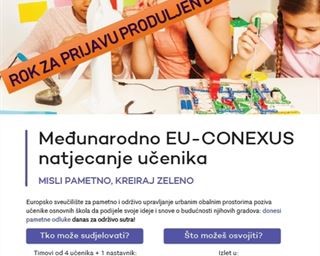 Poziv školama Zadarske županije za sudjelovanje u međunarodnom EU-CONEXUS natjecanju učenika osnovnih škola pod naslovom ,,Misli pametno, kreiraj zeleno“ ('Think smart, create green')