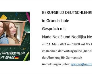 Predstavljanje profila poslova za studente germanistike, 5. dio