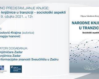 Virtualno predstavljanje knjige "Narodne knjižnice u tranziciji - sociološki aspekti"