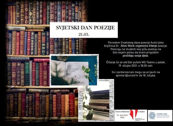 Obilježavanje Svjetskog dana poezije u organizaciji Austrijske knjižnice Dr. Alois Mock