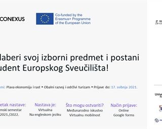Ostvarite virtualnu mobilnost kroz EU-CONEXUS programe izbornih kolegija – prijave su u tijeku!