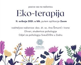 Proljetni ciklus radionica u Studentskog savjetovalištu - Eko terapija, 11. 5. 2021.