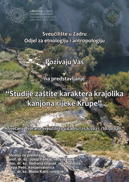 Predstavljanje "Studije zaštite karaktera krajolika kanjona rijeke Krupe"