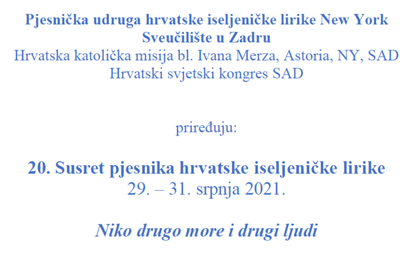 20. susret pjesnika hrvatske iseljeničke lirike u Zadru