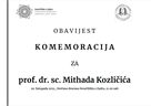 Komemoracija za prof. dr. sc. Mithada Kozličića