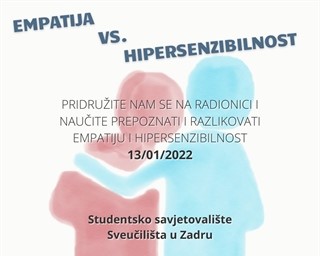 Poziv na radionicu „Empatija vs. hipersenzibilnost“
