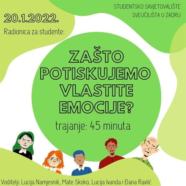 Poziv na radionicu „Zašto potiskujemo vlastite emocije?“