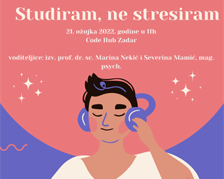 Poziv na radionicu „Studiram, ne stresiram“