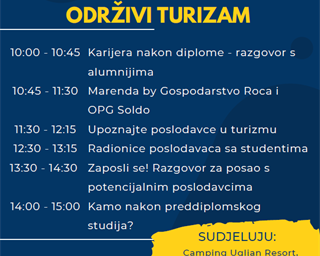 Najava događanja "Održive karijere za održivi turizam"