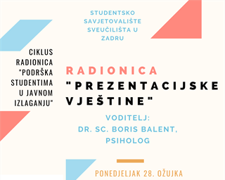 Poziv na radionicu "Prezentacijske vještine"