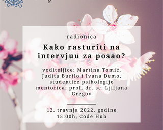 Radionica Studentskog savjetovališta „Kako rasturiti na intervjuu za posao?“