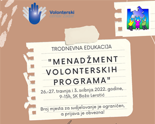Poziv na edukaciju  „Menadžment volonterskih programa"