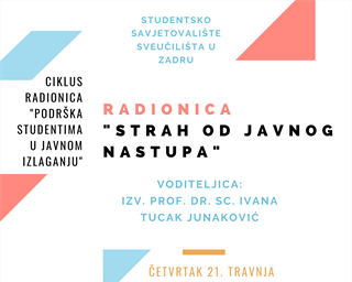 Poziv na radionicu „Strah od javnog nastupa“