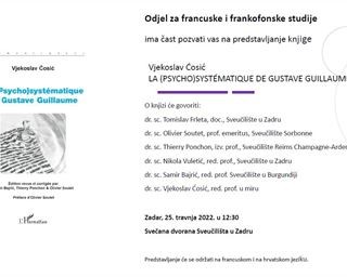 Poziv na predstavljanje knjige “La (psycho)systematique de Gustave Guillaume“