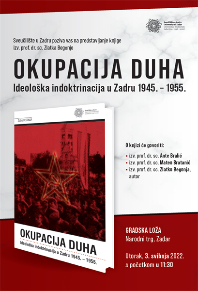 Predstavljanje knjige „Okupacija duha: Ideološka indoktrinacija u Zadru 1945. – 1955.“