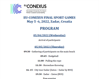 Sportske igre studenata Alijanse Europskog sveučilišta za pametno i održivo upravljanje urbanim obalnim prostorima EU-CONEXUS