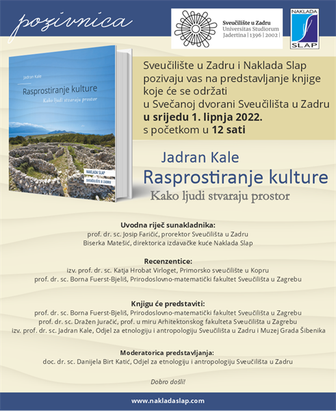 Predstavljanje knjige "Rasprostiranje kulture: kako ljudi stvaraju prostor" autora Jadrana Kale