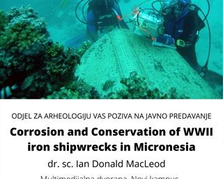 Poziv na javno predavanje "Corrosion and Conservation of WWII iron shipwrecks in Micronesia"