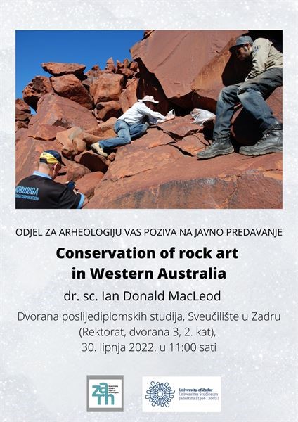 Poziv na javno predavanje "Conservation of rock art in Western Australia"