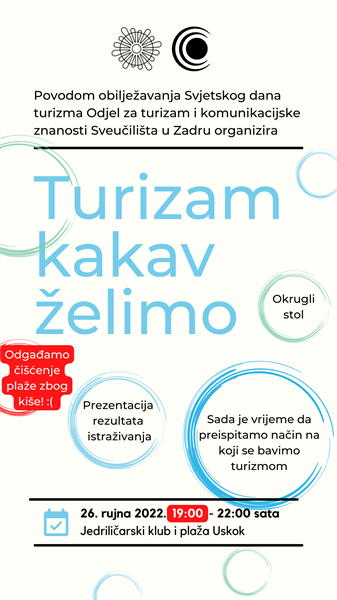 „Turizam kakav želimo“ – ususret Svjetskom danu turizma 2022.