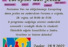 Poziv na obilježavanje Europskog dana jezika