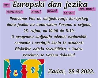 Poziv na obilježavanje Europskog dana jezika