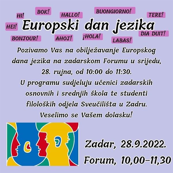 Poziv na obilježavanje Europskog dana jezika