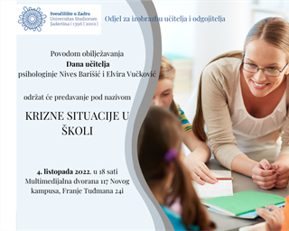 Poziv na predavanje "Krizne situacije u školi"