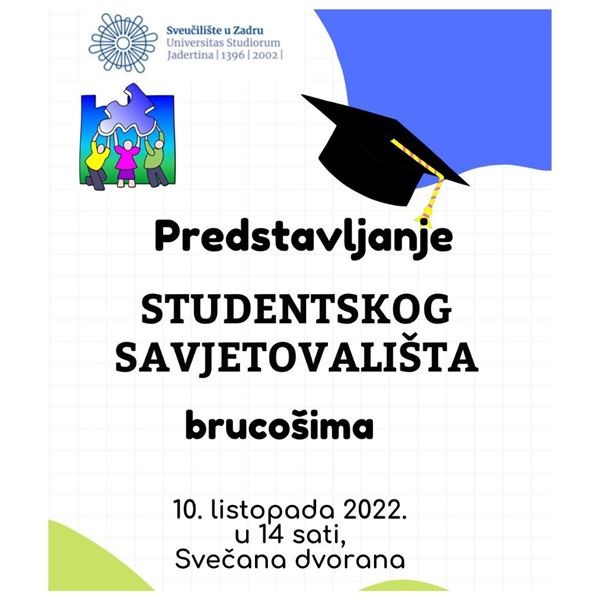 Predstavljanje rada Studentskog savjetovališta 10. listopada u Svečanoj dvorani