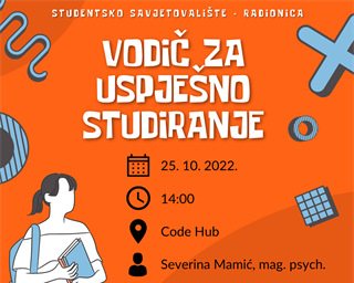 Studentsko savjetovalište organizira radionicu za studente „Vodič za uspješno studiranje“