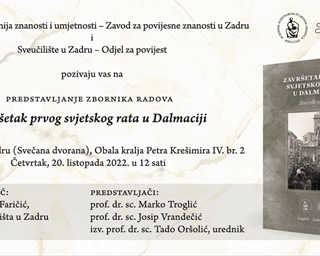 Promocija Zbornika radova "Završetak Prvog svjetskog rata u Dalmaciji"