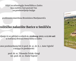 Predstavljanje knjige professora emeritusa Brunislava Marijanovića "Neolitičko nalazište Barice u Smilčiću"