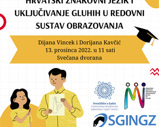 Poziv na javno predavanje „Hrvatski znakovni jezik i uključivanje gluhih u redovni obrazovni sustav“