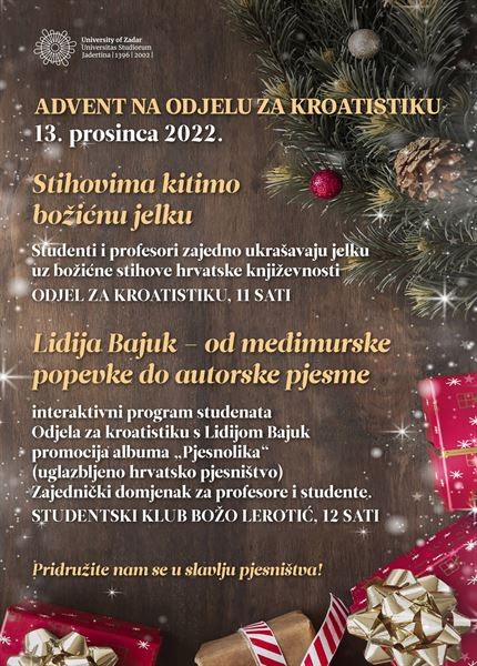 Adventski program na Odjelu za kroatistiku