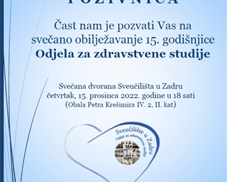 Svečanost povodom 15. godišnjice Odjela za zdravstvene studije
