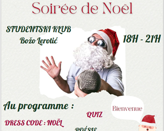 Soirée de Noël (karaoke, kviz i glazba ) na Odjelu za francuske i frankofonske studije