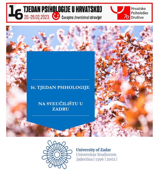 16. Tjedan psihologije na Sveučilištu u Zadru