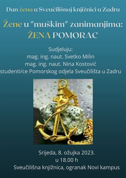 Poziv na predavanje „Žene u 'muškim zanimanjima' : žena pomorac“