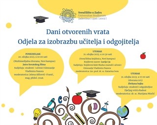 Dani otvorenih vrata na Odjelu za izobrazbu učitelja i odgojitelja