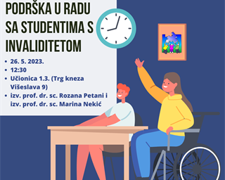 Radionica za akademsko i administrativno osoblje „Podrška u radu sa studentima s invaliditetom“