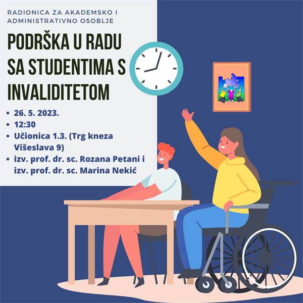 Radionica za akademsko i administrativno osoblje „Podrška u radu sa studentima s invaliditetom“