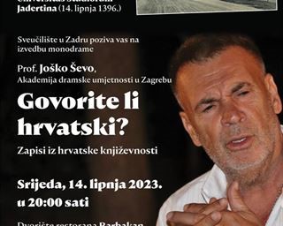 Monodrama "Govorite li hrvatski?" povodom obljetnice osnutka Sveučilišta u Zadru