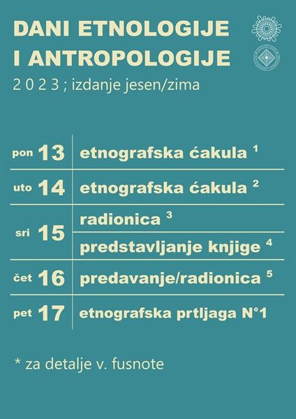 Dani etnologije i antropologije od 13. studenog u novim sveučilišnim prostorima zgrade SEP-a
