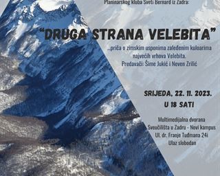 „Druga strana Velebita“ - predavanje i projekcija dokumentarnog filma Planinarskog kluba „Sveti Bernard“ iz Zadra