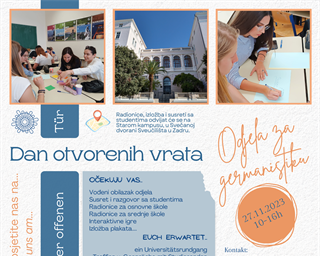 Poziv na Dan otvorenih vrata Odjela za germanistiku