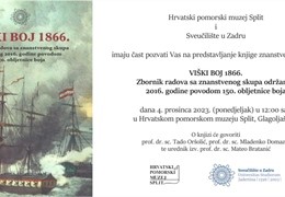 Poziv na predstavljanje knjige "Viški boj 1866."