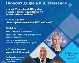 Panel "Upoznajmo alumne Sveučilišta u Zadru" i koncert grupe A.K.A. Crescendo